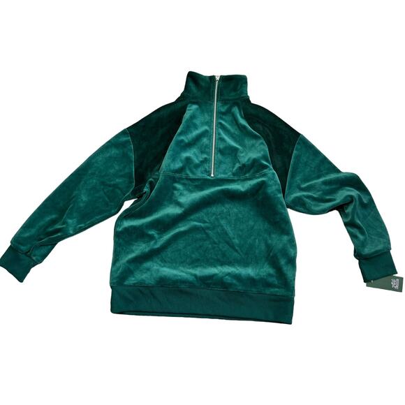 Wild Fable Women's Green Velour Tunic Long Sleeve Sweatshirt - Size Large - NWT - Picture 1 of 7